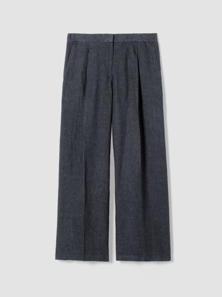 Washed Organic Linen Délavé Trouser Pant