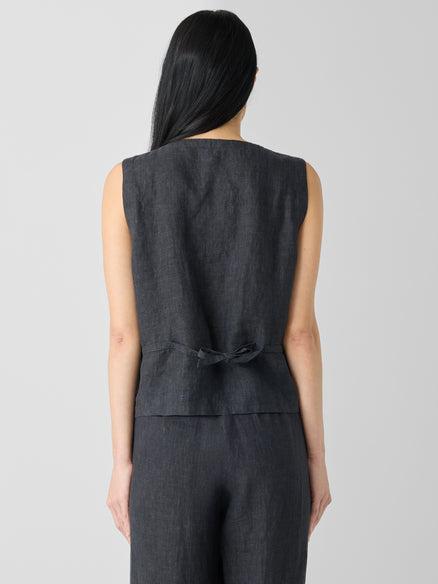 Washed Organic Linen Délavé Vest