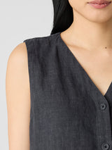 Washed Organic Linen Délavé Vest