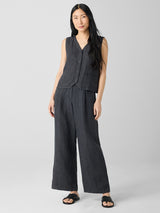 Washed Organic Linen Délavé Vest
