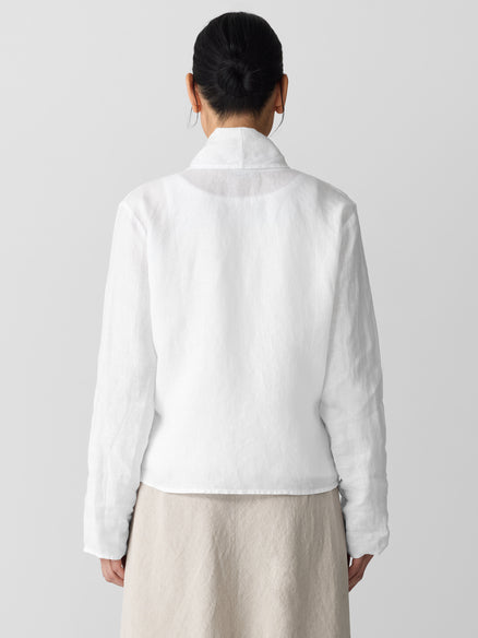 Organic Handkerchief Linen High Collar Jacket