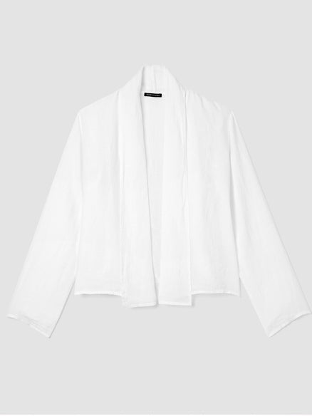 Organic Handkerchief Linen High Collar Jacket