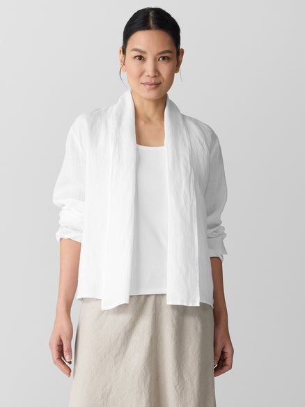 Organic Handkerchief Linen High Collar Jacket