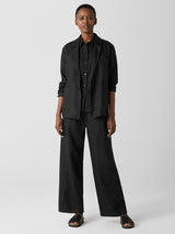 Organic Handkerchief Linen Sleeveless Shirt - Black