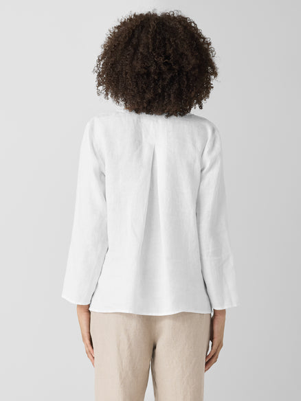 Organic Handkerchief Linen Round Neck Top