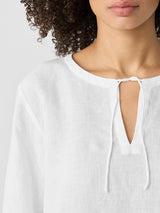 Organic Handkerchief Linen Round Neck Top