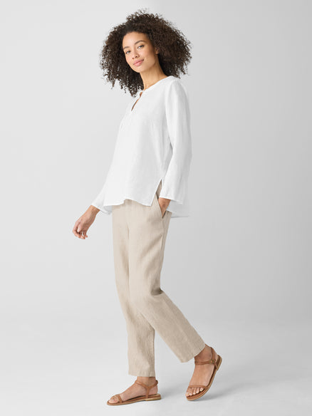 Organic Handkerchief Linen Round Neck Top