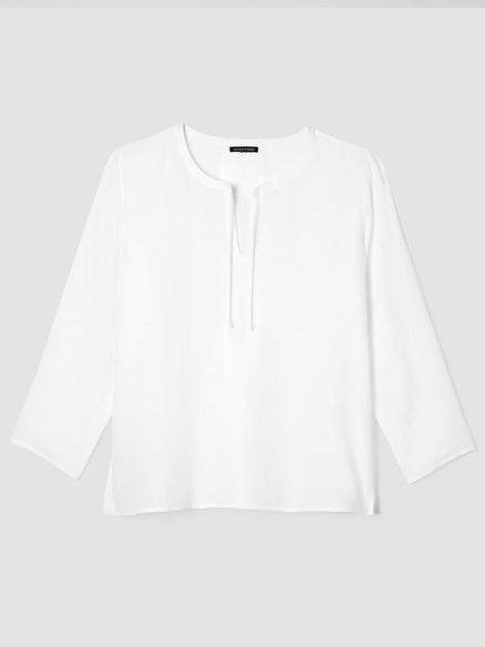 Organic Handkerchief Linen Round Neck Top