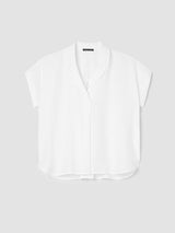 Organic Handkerchief Linen Notch Collar Top