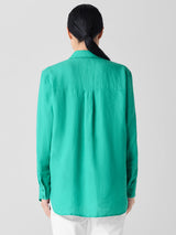 Organic Handkerchief Linen Classic Collar Shirt - Jade