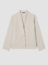 Organic Linen High Collar Jacket
