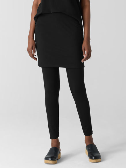 Stretch Jersey Knit Skirted Legging