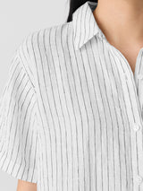 Puckered Organic Linen Short-Sleeve Shirt