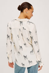 Saige Shirt - Ivory Zebra