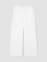 Organic Linen Wide-Leg Trouser Pant - White