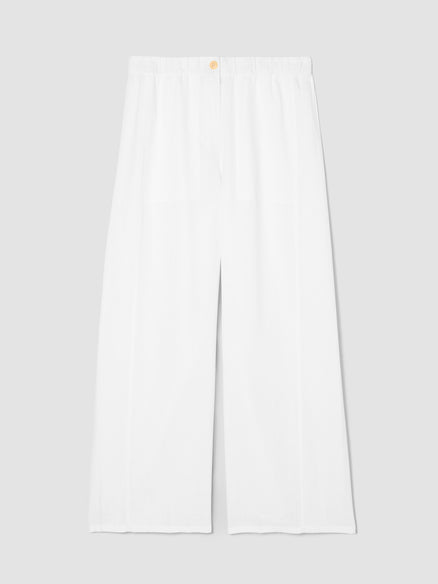 Organic Linen Wide-Leg Trouser Pant - White