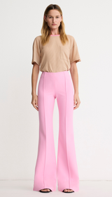 Pintuck Flare Pant - Hibiscus