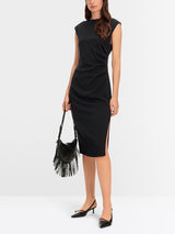 Dress with asymmetrical details