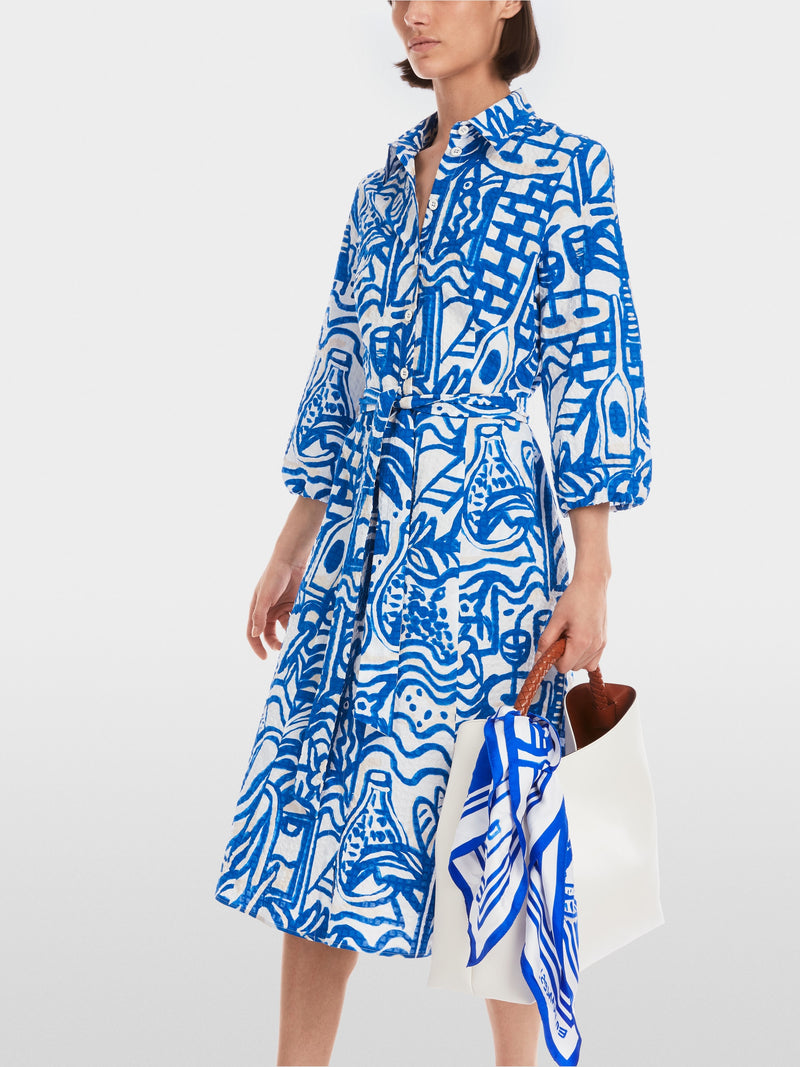 Shirt dress with painting print