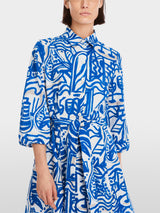 Shirt dress with painting print
