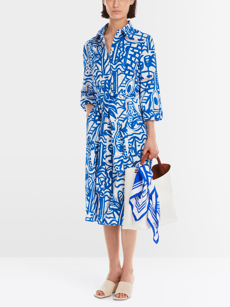 Shirt dress with painting print