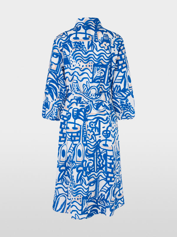 Shirt dress with painting print