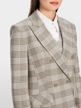 Blazer in shimmering plaid pattern