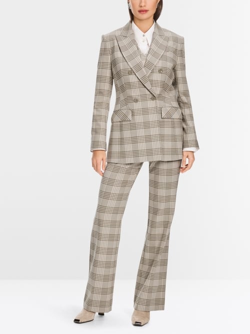 Blazer in shimmering plaid pattern
