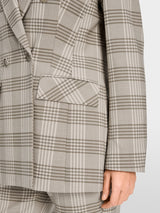 Blazer in shimmering plaid pattern
