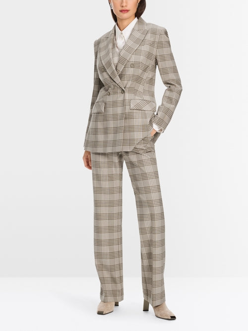 Blazer in shimmering plaid pattern