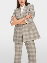 Blazer in shimmering plaid pattern
