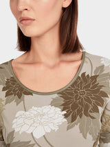 Floral ribbed T-shirt