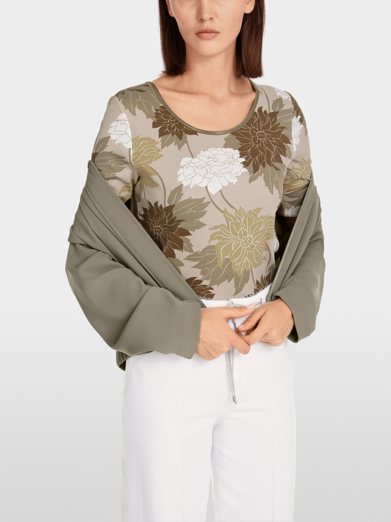Floral ribbed T-shirt