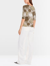 Floral ribbed T-shirt