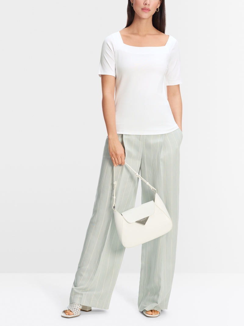 T-shirt with square neckline - White