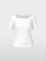 T-shirt with square neckline - White