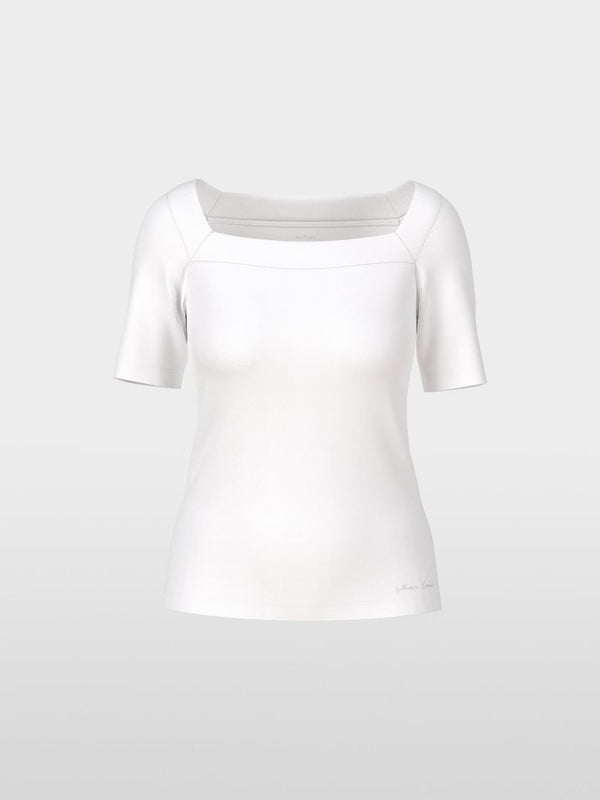 T-shirt with square neckline - White