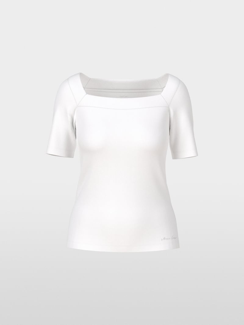 T-shirt with square neckline - White