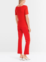 T-shirt with square neckline - Flame Red