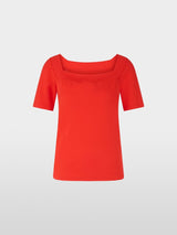 T-shirt with square neckline - Flame Red