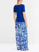 T-shirt with square neckline - Gentian