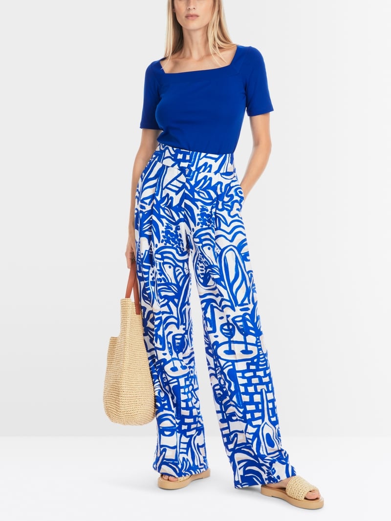 T-shirt with square neckline - Gentian