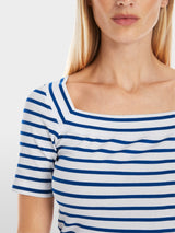 Striped T-shirt with square neckline