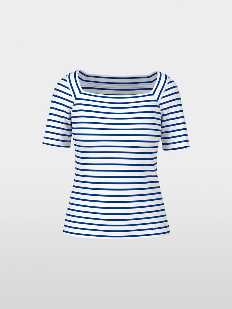 Striped T-shirt with square neckline