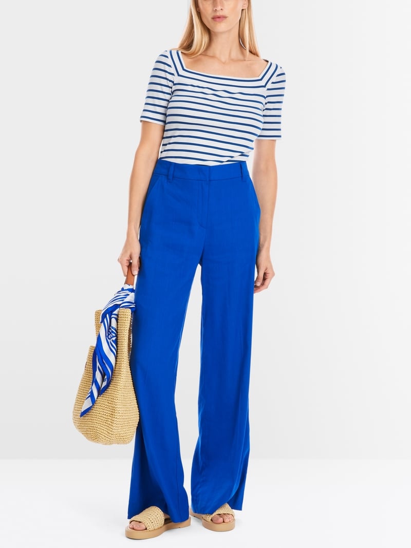 Striped T-shirt with square neckline