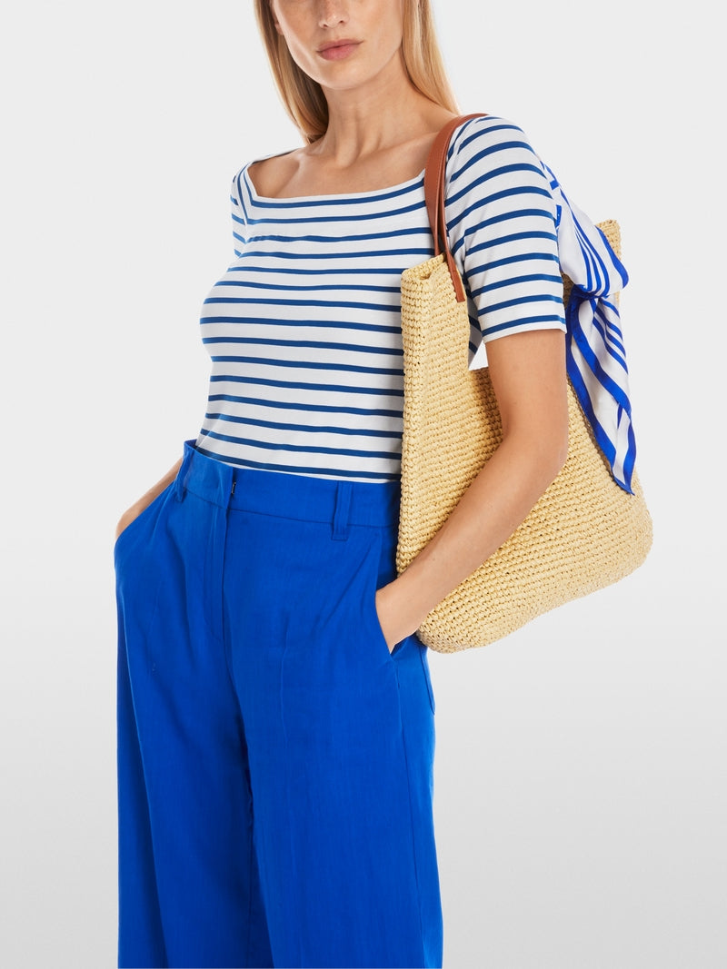 Striped T-shirt with square neckline