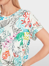 Oversized T-shirt with leaf design