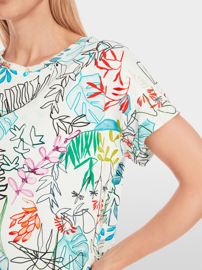 Oversized T-shirt with leaf design