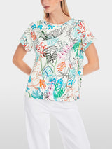 Oversized T-shirt with leaf design