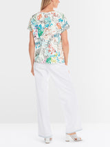 Oversized T-shirt with leaf design